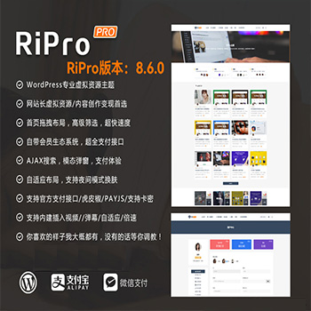 Ripro主题Ripro8.6破解无授权版wp主题源码